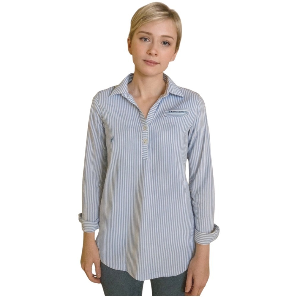 Vineyard Vines Harbor Shirt Cover‎ Up Girls Cornflower Stripe